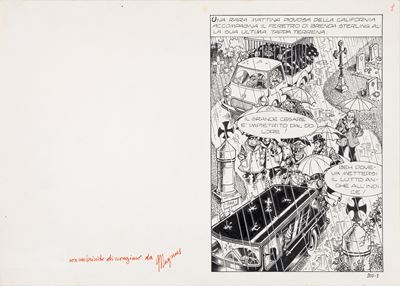 Hic Hic Hurrà (Alan Ford) — tavola originale, matita e china su cartoncino