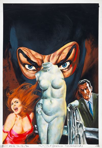 Une infame accusation (originale di copertina), tempera su cartone, 1971