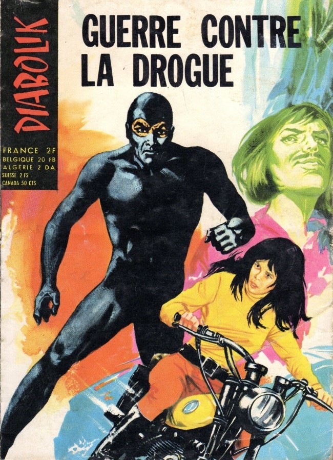 Primo Marcarini - Diabolik - Guerre contre la drogue (originale di copertina), tempera su cartone...