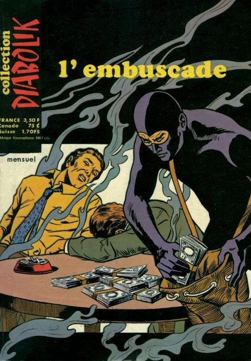 Primo Marcarini - Diabolik – L’embuscade, originale di copertina (tempera su cartoncino), 1980