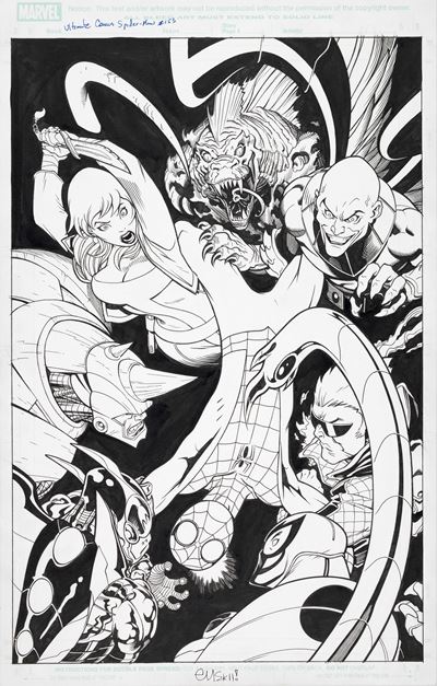 Ed McGuinness, Ultimate Spider-Man - Death of Spider-Man: Prelude (matita e china su cartoncino, ...