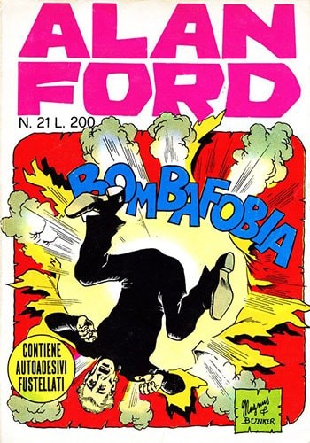 Magnus (roberto Raviola) - Alan Ford – Bombafobia (originale di copertina), matita e china su car...