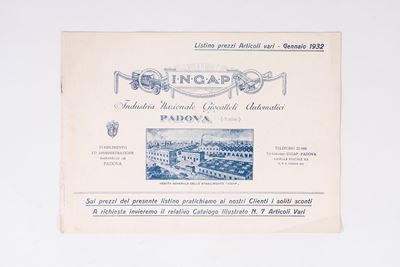 Listino prezzi Gennaio 1932, piccolo catalogo/elenchi prezzi di giocattoli