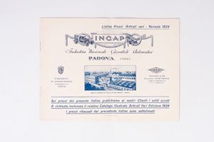 Listino prezzi Gennaio 1934