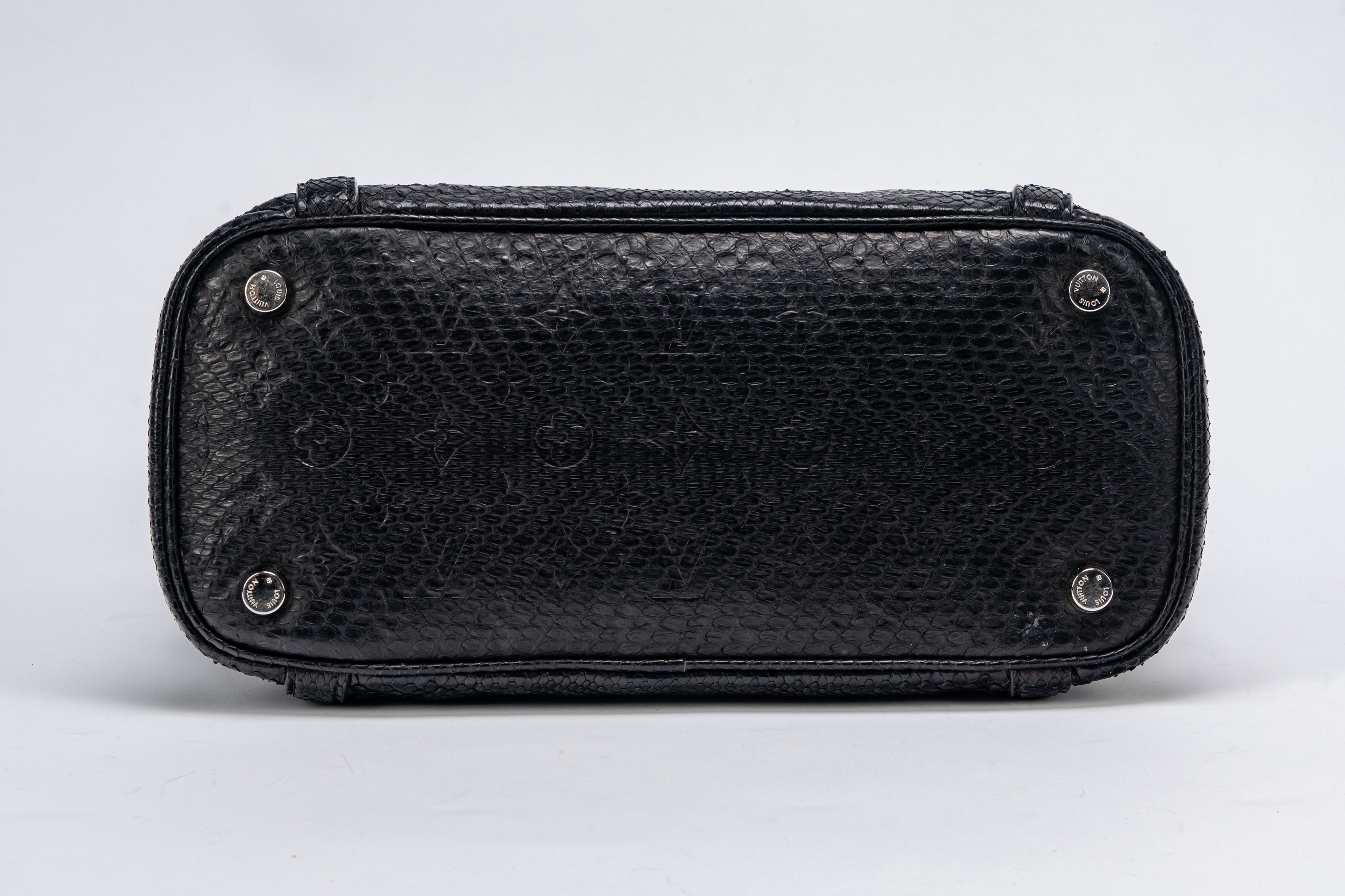Louis Vuitton - Borsa Antheia, in pelle di pitone monogram empreinte, nera