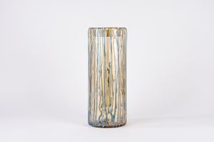 Murano glass vase with blue filaments