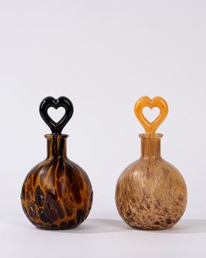 Two Murano glass bottles with aventurine