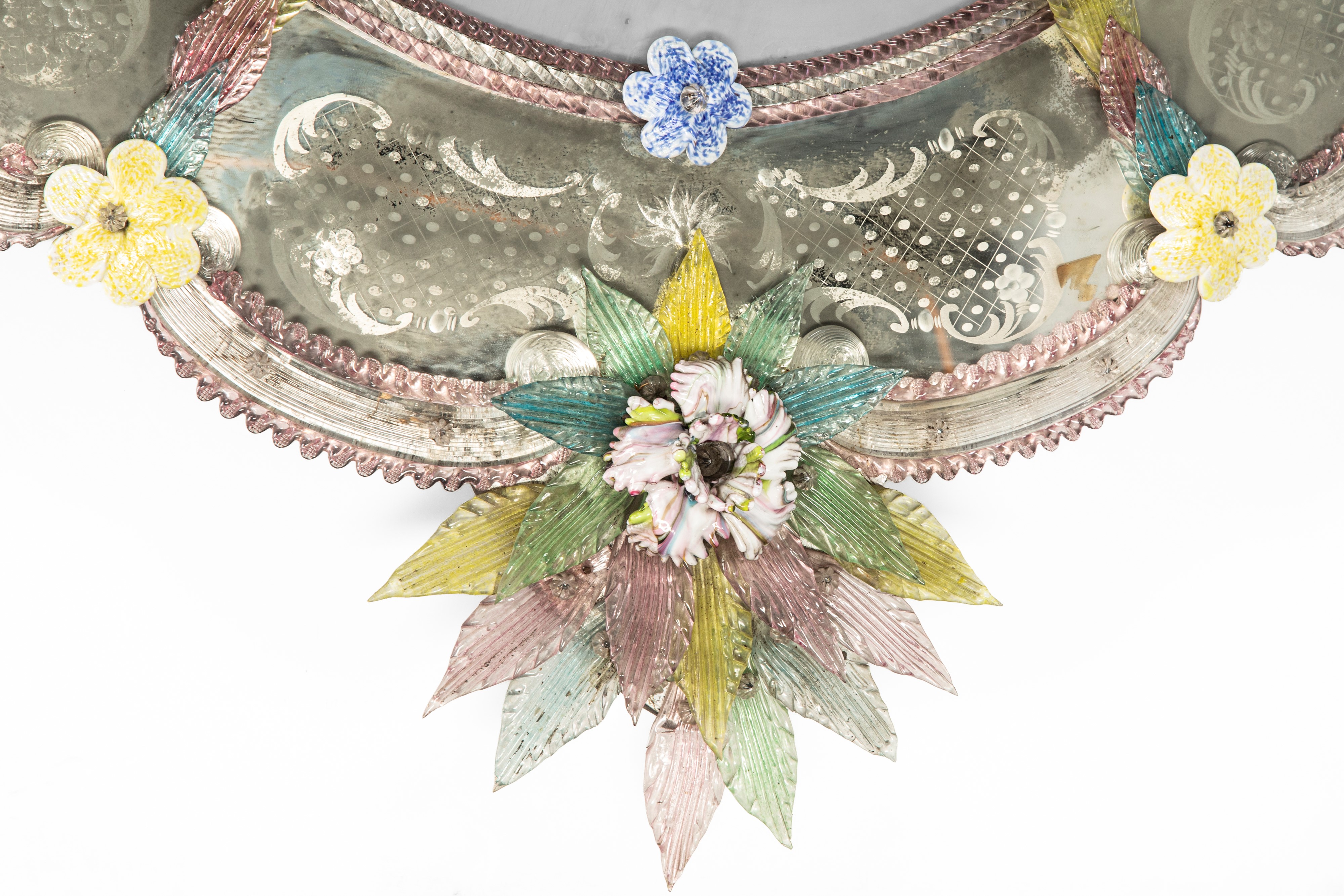 Specchiera veneziana in vetro di Murano, secolo XIX