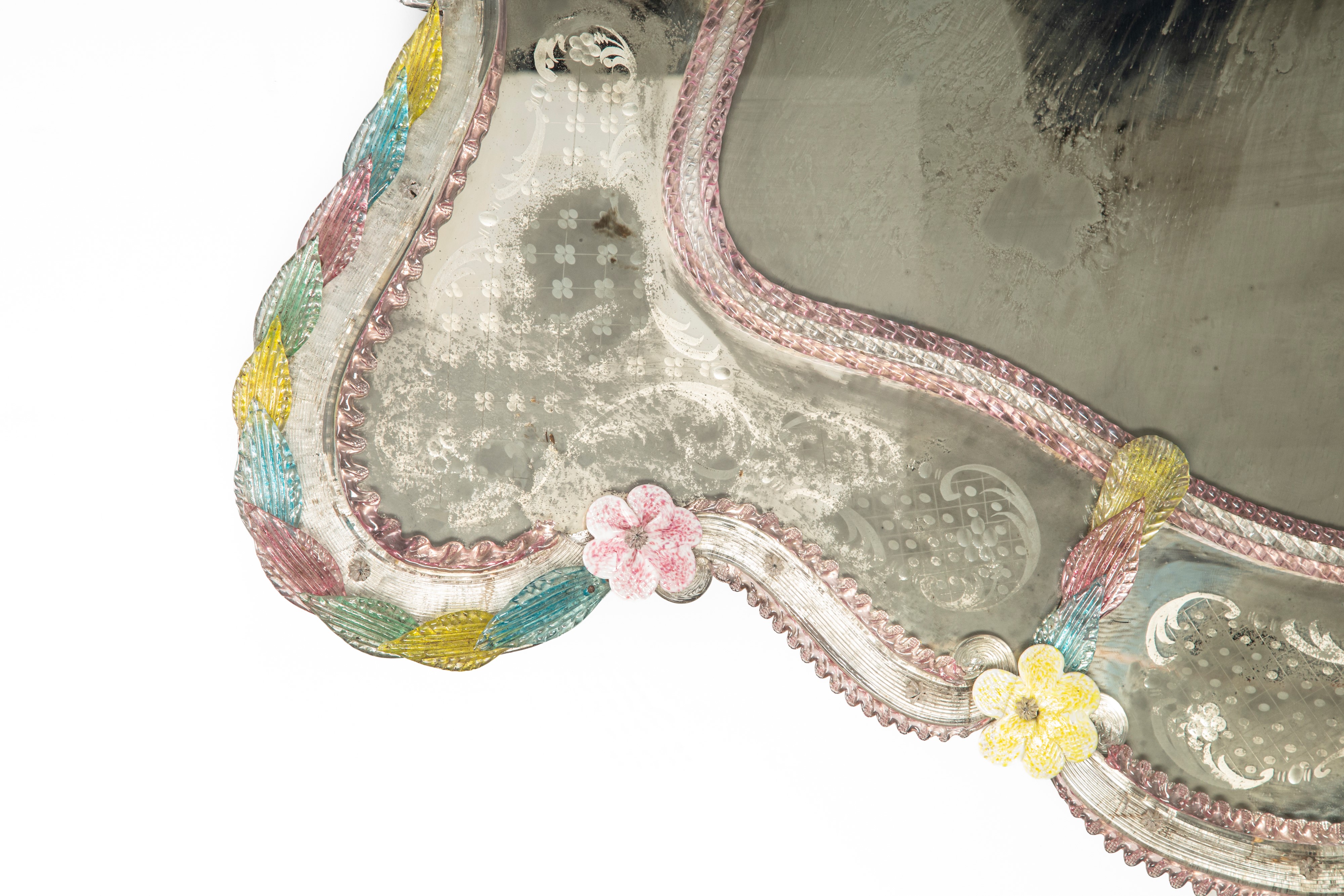 Specchiera veneziana in vetro di Murano, secolo XIX