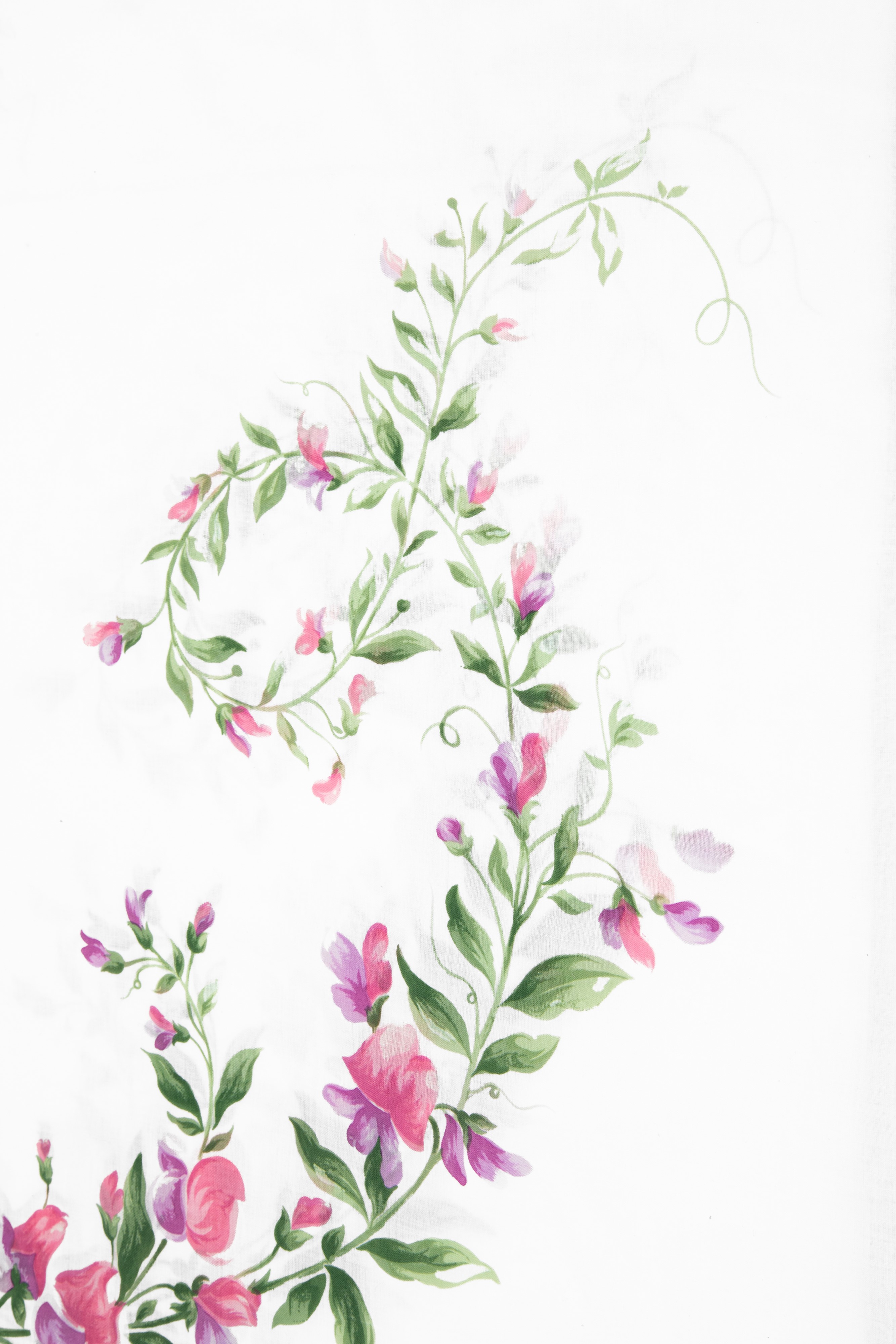 Tovaglia in Tessuto Leggero Stampata a Fiori con 12 Tovaglioli