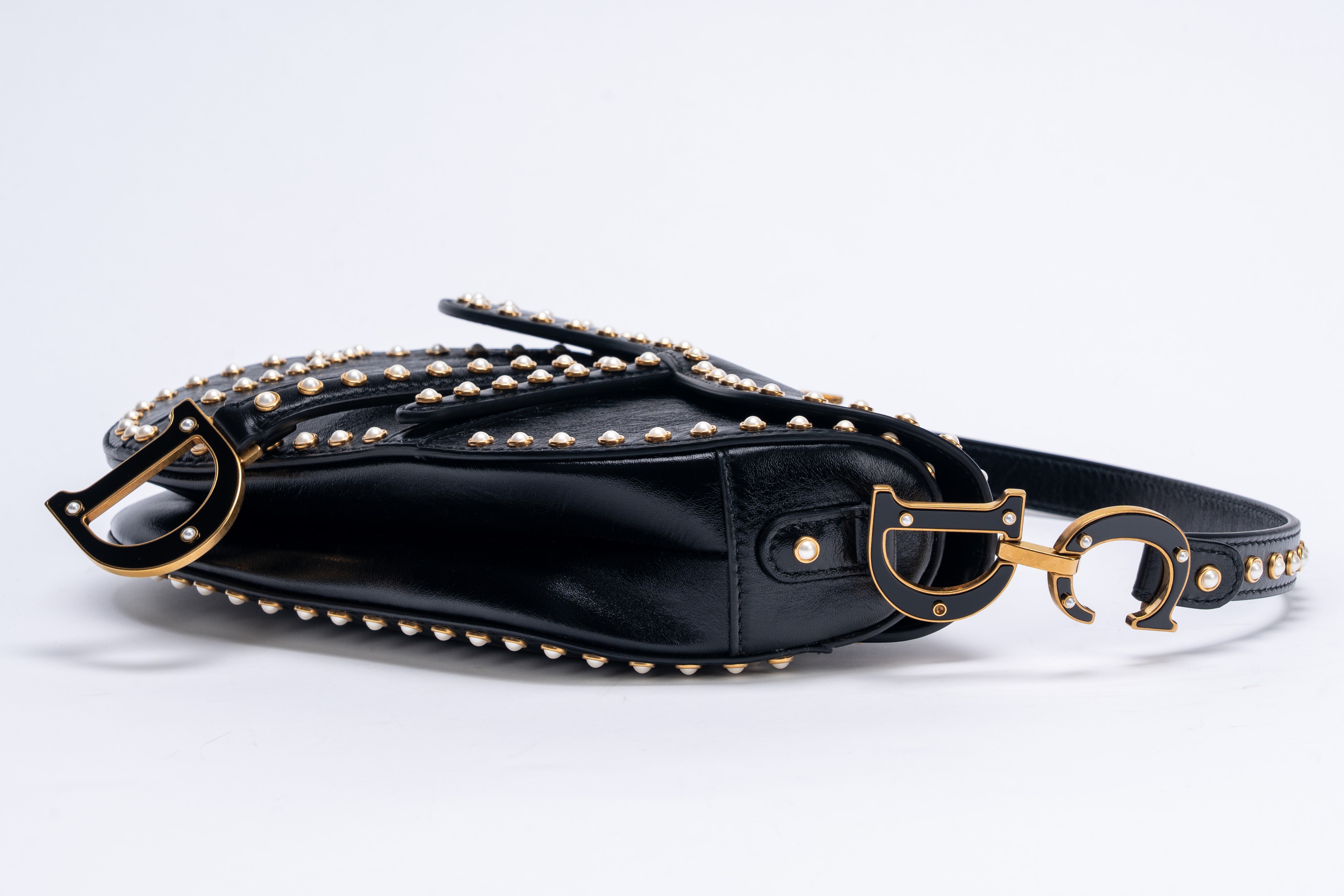 Christian Dior - Borsa saddle in pelle nera