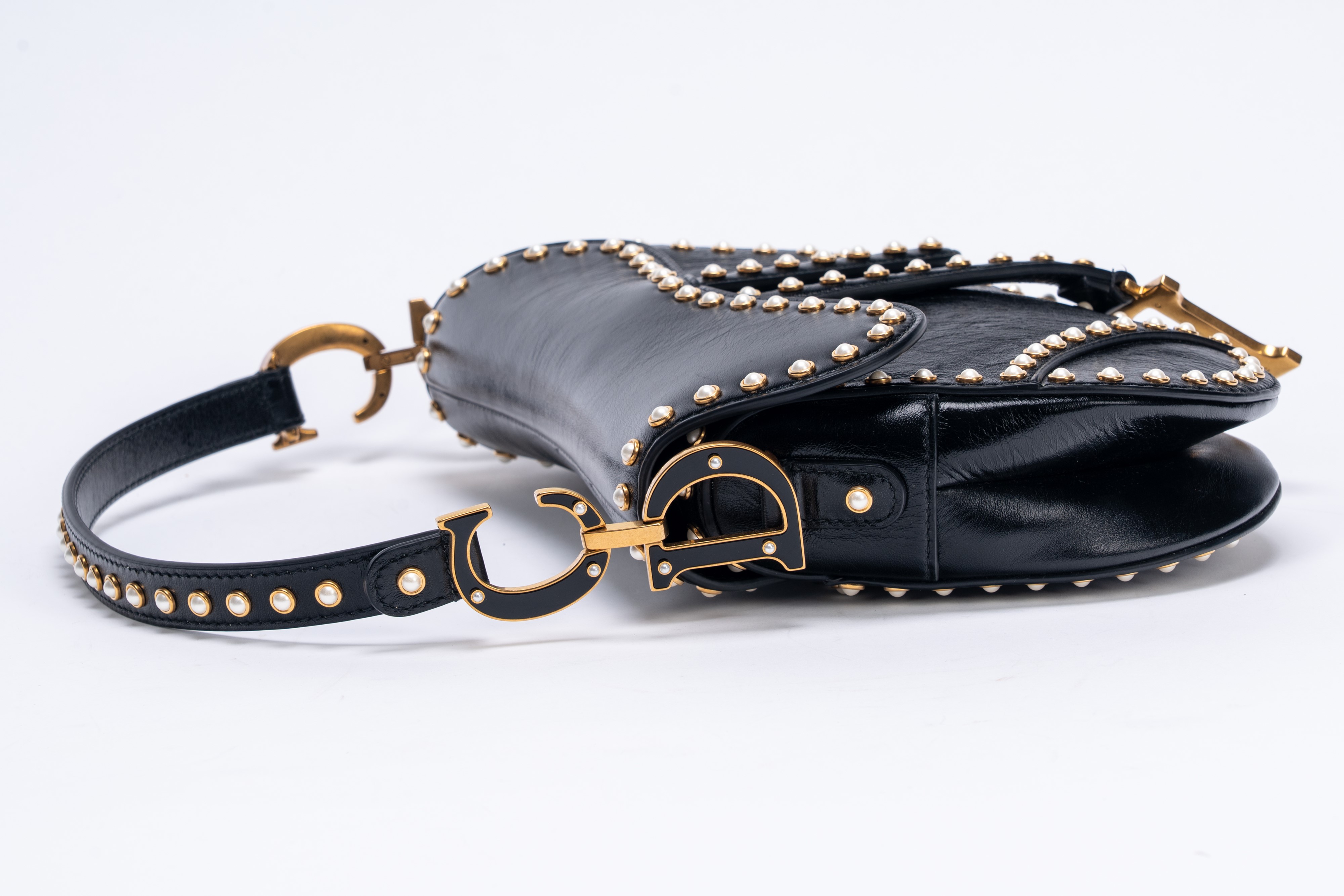 Christian Dior - Borsa saddle in pelle nera