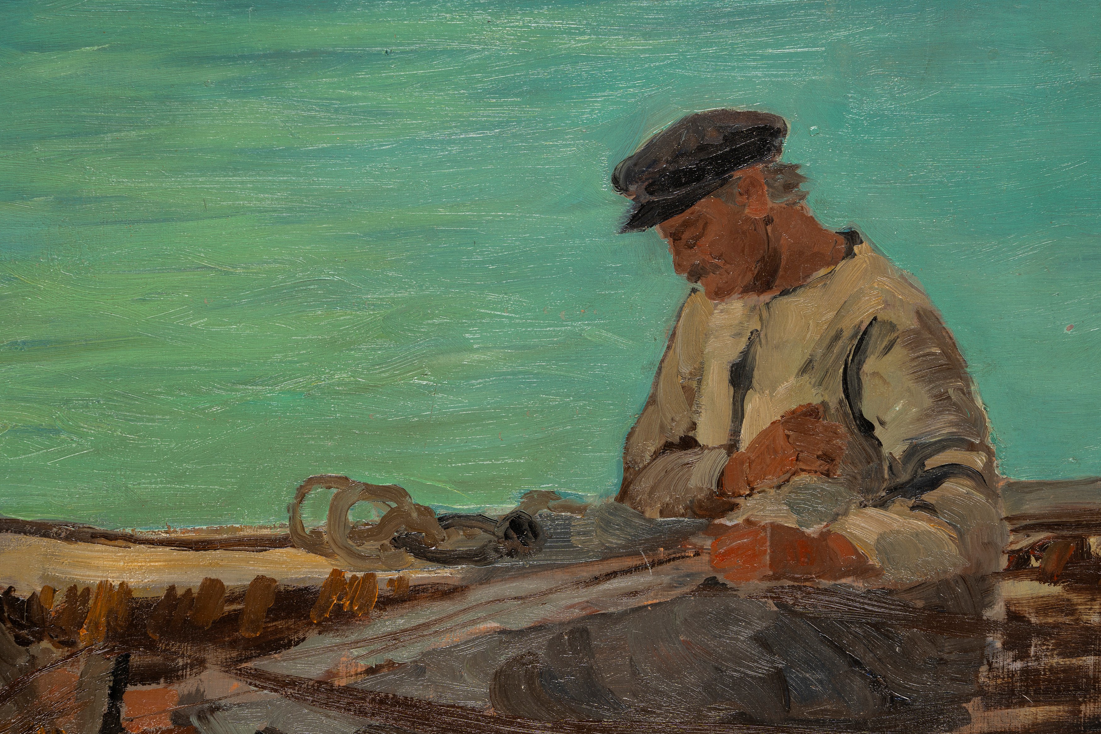 Gino Albieri - Il marinaio, olio su compensato