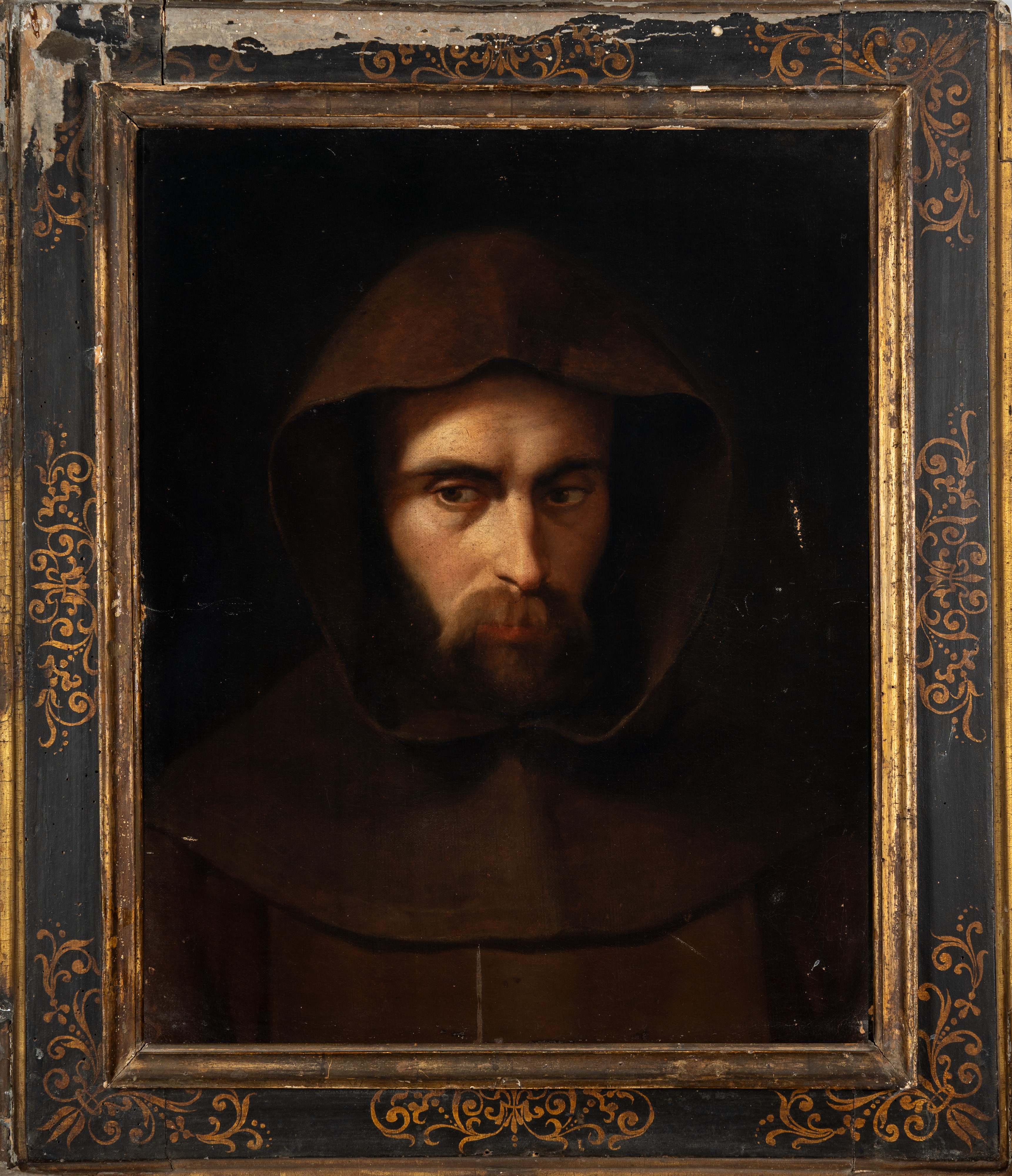 Scuola Lombarda, Secolo XIX - Volto di frate, olio su tela