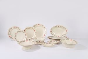 White porcelain service with grey and pink decorations, Laveno Verbano