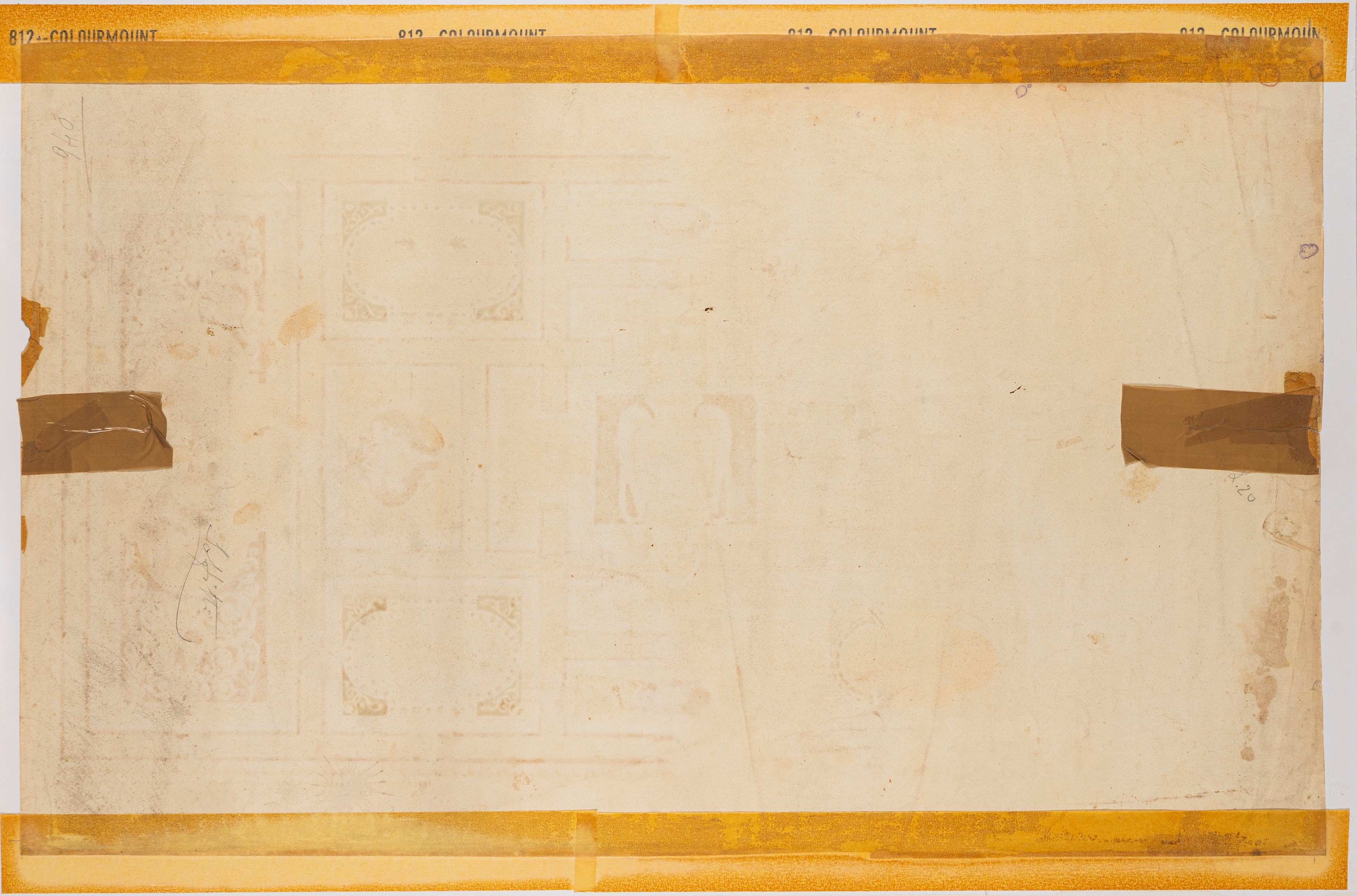 Aristide Benvenuti (scuola Romana del XIX Secolo) - Benvenuti, Studio di soffitto a lacunari con ...