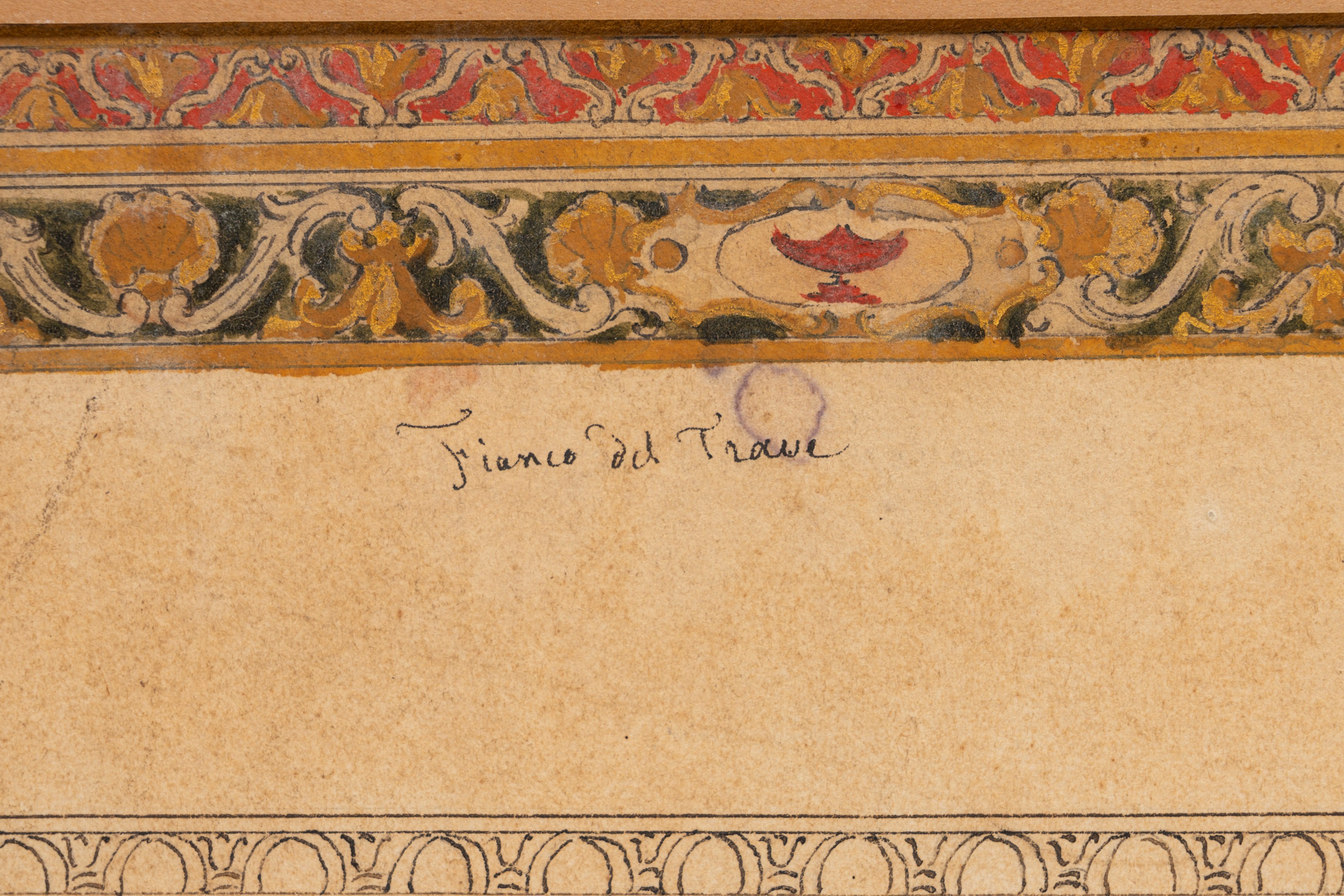 Aristide Benvenuti (scuola Romana del XIX Secolo) - Benvenuti, Studio di soffitto a lacunari con ...