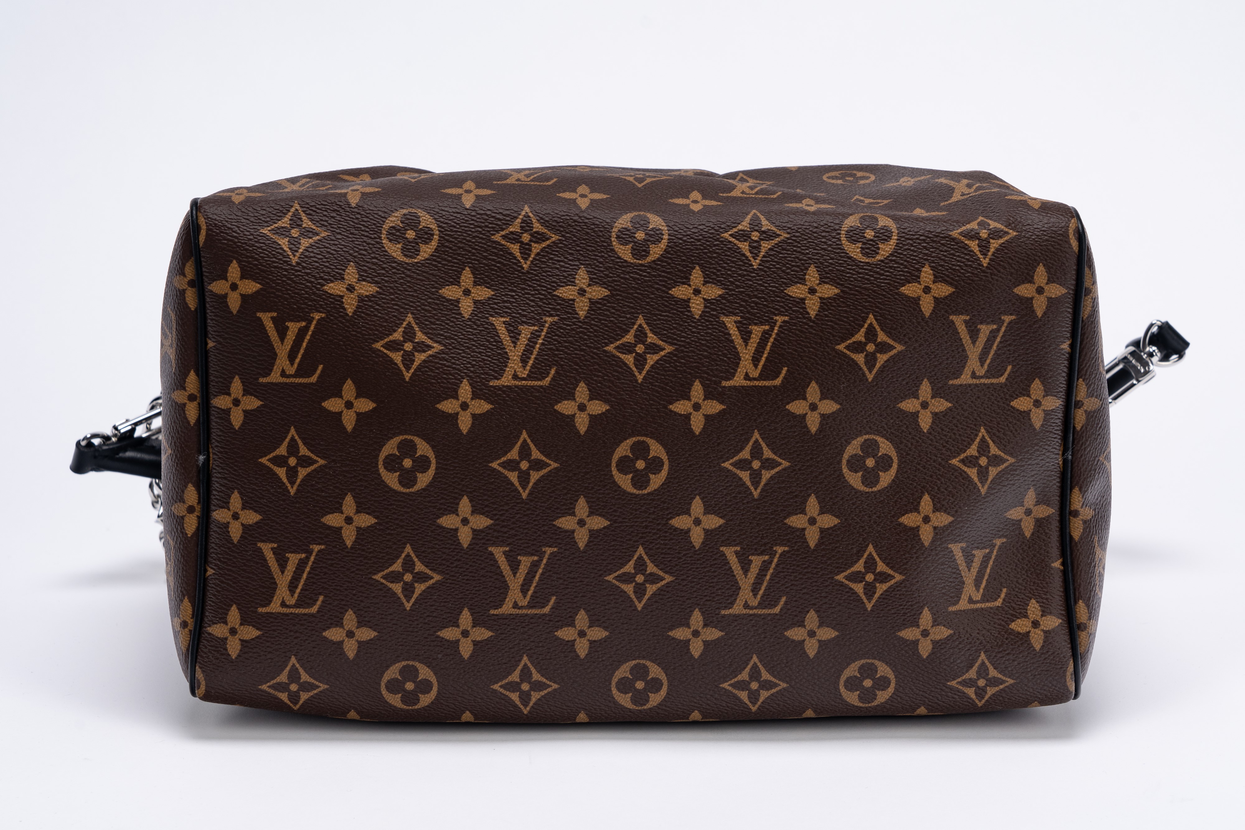 Louis Vuitton - Speedy Monogram Soft 30 Dark, borsa in tela con manici doppi e tracolla staccabil...