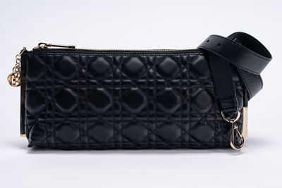 Borsa Dior Club in pelle cannage nera