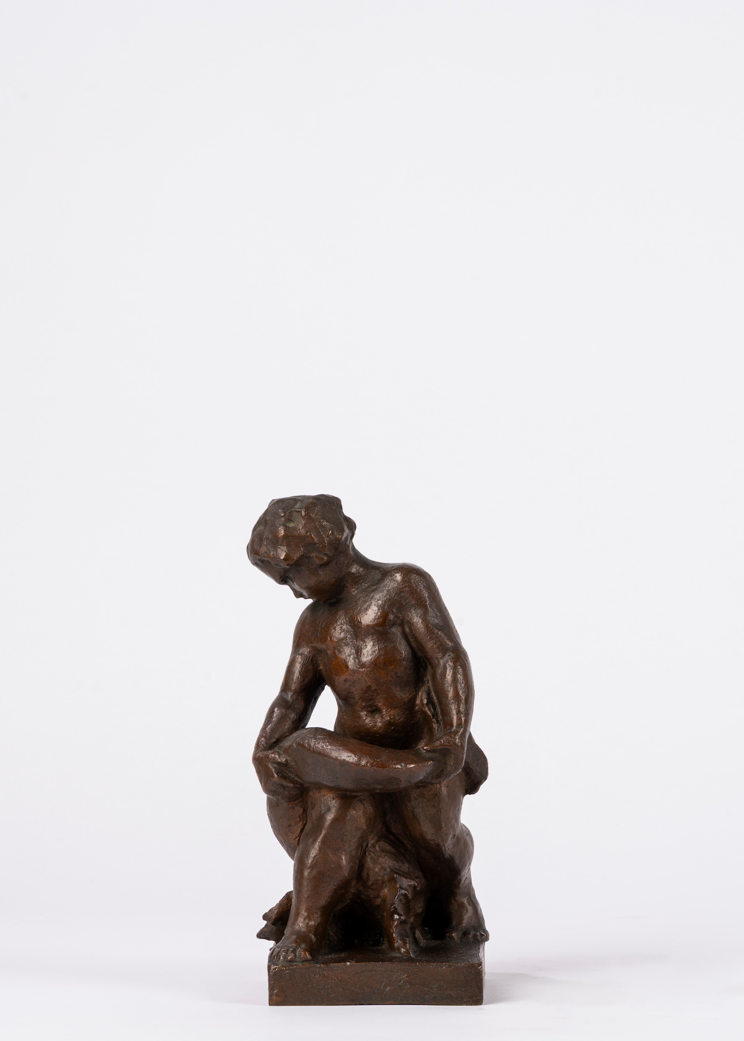 Scuola Italiana del XX Secolo - Putto con delfino (scultura in bronzo)