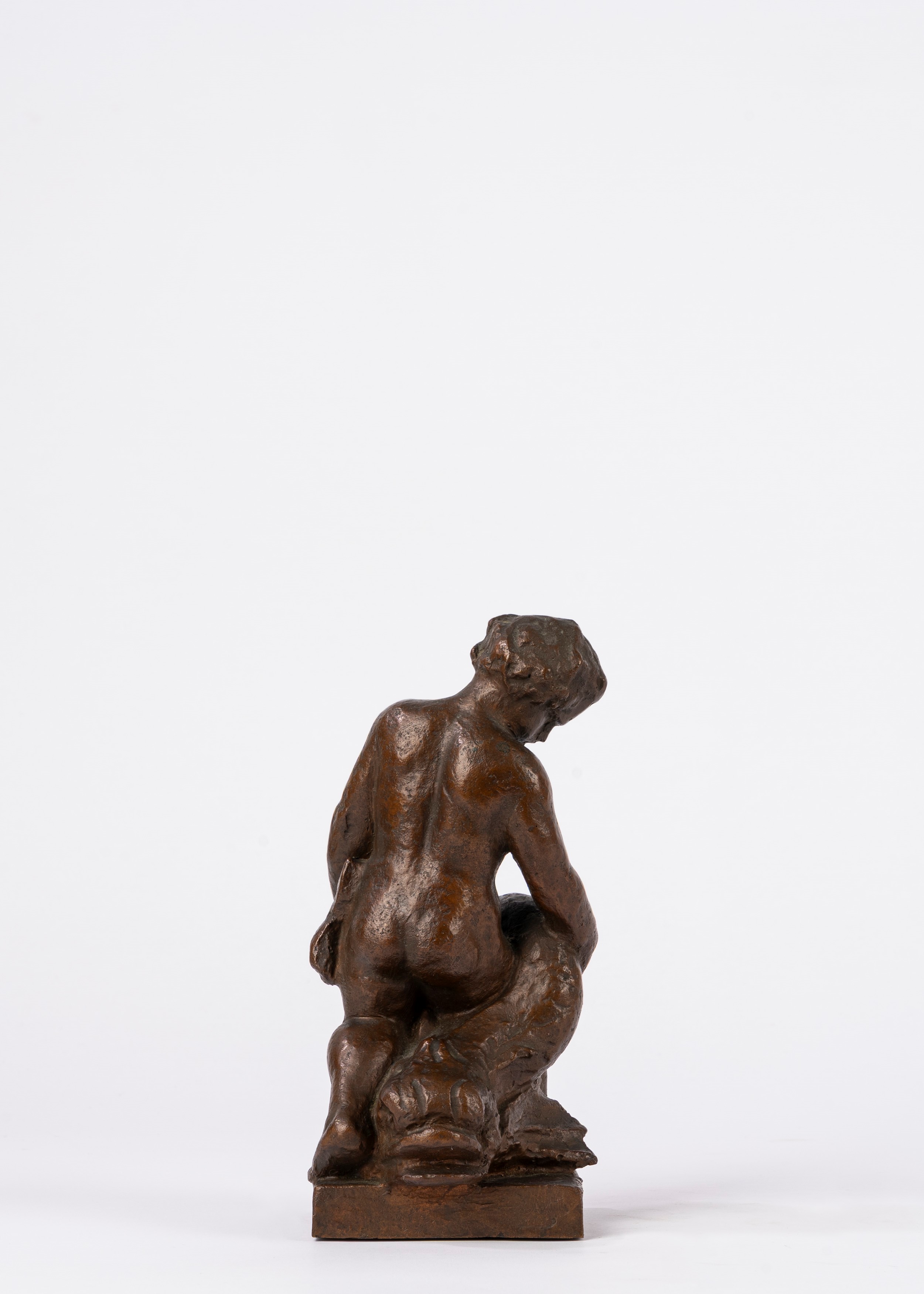Scuola Italiana del XX Secolo - Putto con delfino (scultura in bronzo)