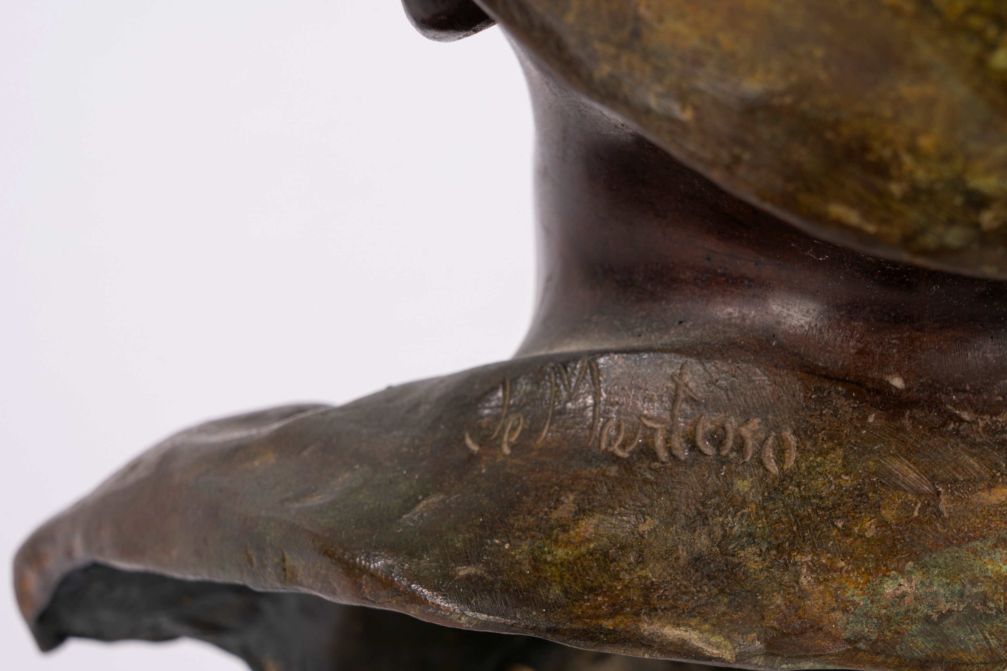 Giovanni De Martino - Scugnizzo in bronzo su base in marmo