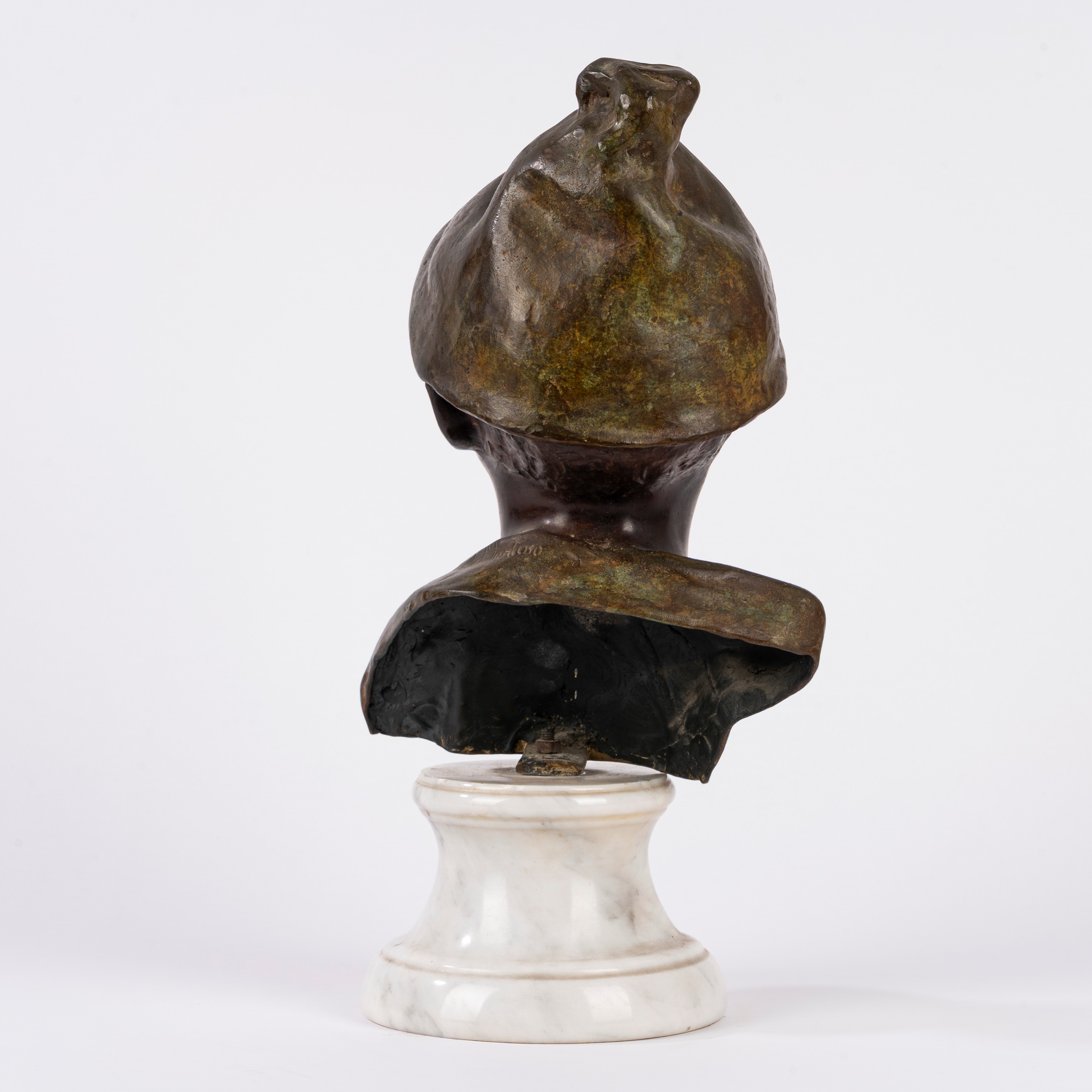 Giovanni De Martino - Scugnizzo in bronzo su base in marmo