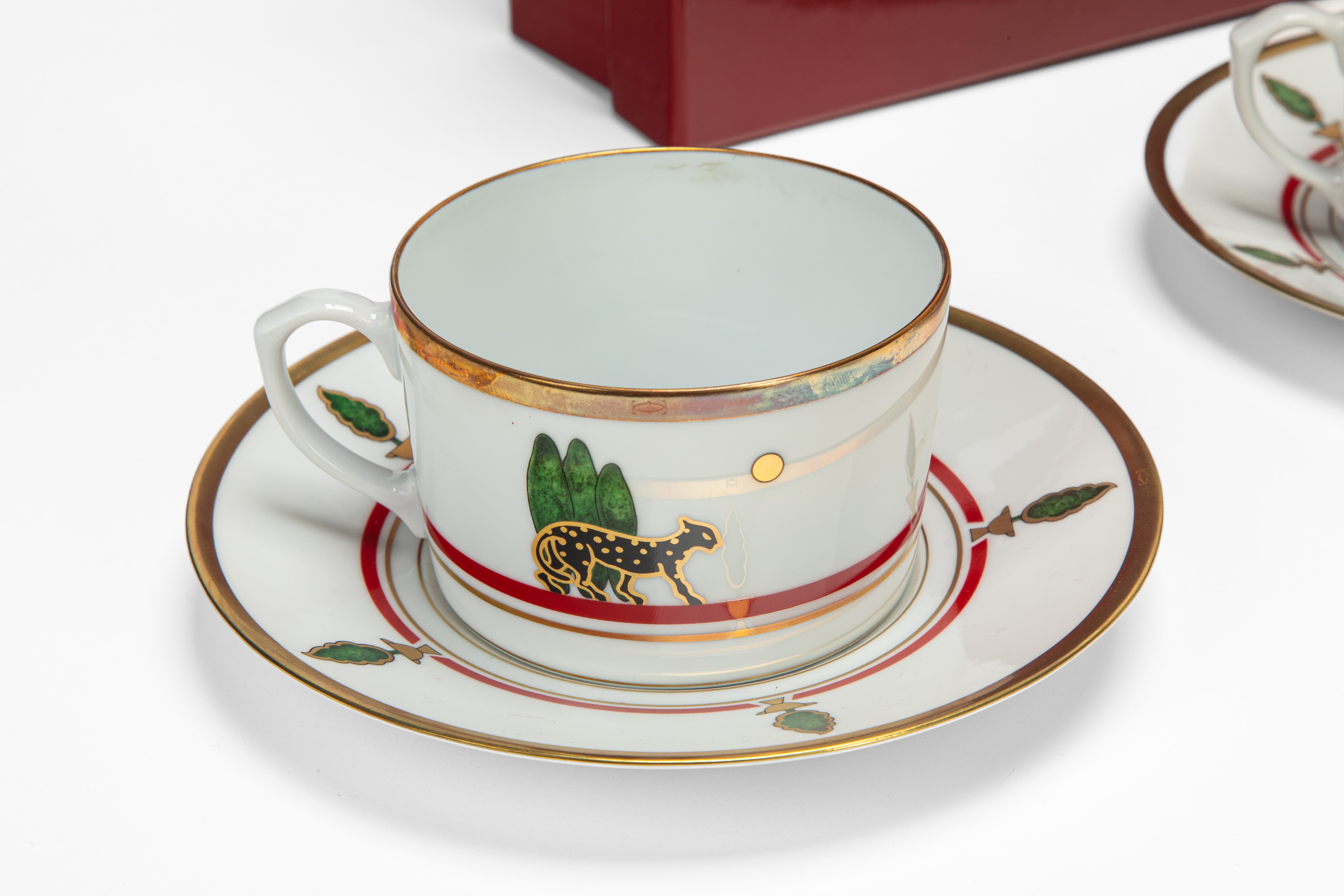 Servizio da Caffè e Tè "panthère" in Porcellana. la Maison De Louis Cartier, Limoges, Francia, 19...