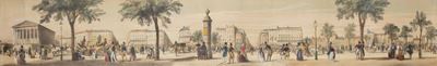 Adrien Provost, Panorama intérieur de Paris, rotolo di 15 litografie acquerellate a mano