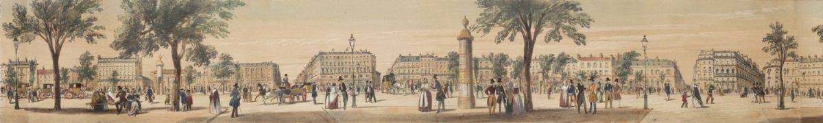 Parigi - Provost, Adrien - Adrien Provost, Panorama intérieur de Paris, rotolo di 15 litografie a...