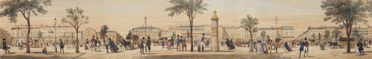Parigi - Provost, Adrien - Adrien Provost, Panorama intérieur de Paris, rotolo di 15 litografie a...