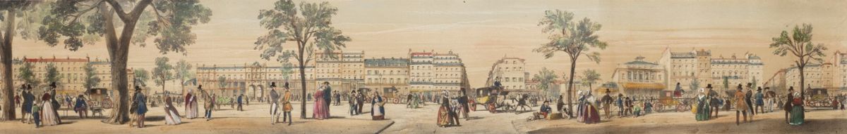 Parigi - Provost, Adrien - Adrien Provost, Panorama intérieur de Paris, rotolo di 15 litografie a...