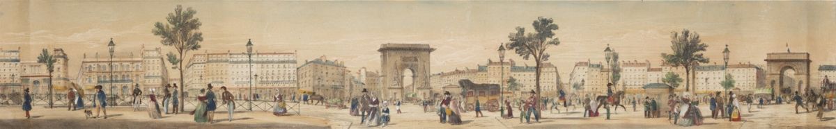 Parigi - Provost, Adrien - Adrien Provost, Panorama intérieur de Paris, rotolo di 15 litografie a...