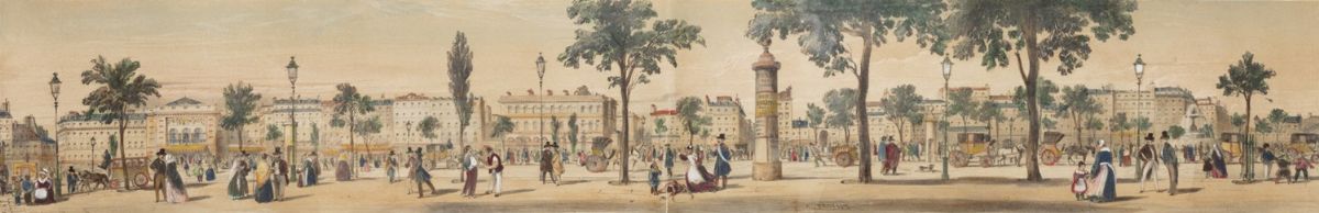 Parigi - Provost, Adrien - Adrien Provost, Panorama intérieur de Paris, rotolo di 15 litografie a...