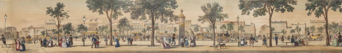Parigi - Provost, Adrien - Adrien Provost, Panorama intérieur de Paris, rotolo di 15 litografie a...