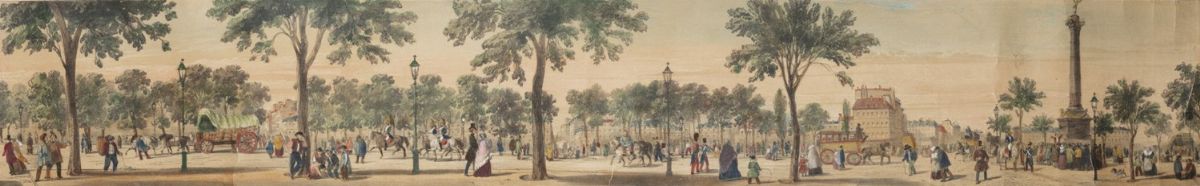 Parigi - Provost, Adrien - Adrien Provost, Panorama intérieur de Paris, rotolo di 15 litografie a...