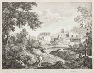 Chatelain, Paesaggio italiano, incisione in rame del 1742