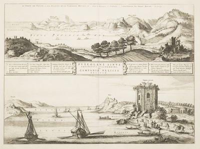 Blaeu, Calatia vulgo Caiazo, Ville du Royaume de Naples. Lacus Anianus. Puteolani sinus prospectu...