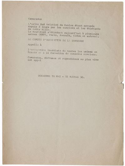 Internazionale situazionista, L'usine Sud Aviation de Nantes - Vigilance! 16 maggio 1968