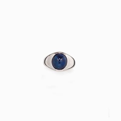 Anello con Zaffiro, Knight in Oro Bianc