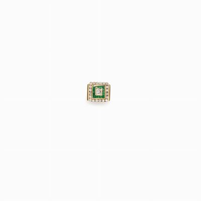 Anello in Diamanti e Smeraldi in Oro Gia