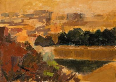 Sul Tevere, olio su tela