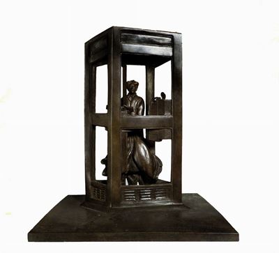 Cabina piatta, bronzo a patina bruna (1979)