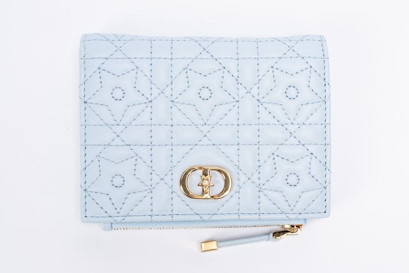 Christian Dior - Portafoglio Caro Dahlia in pelle cannage