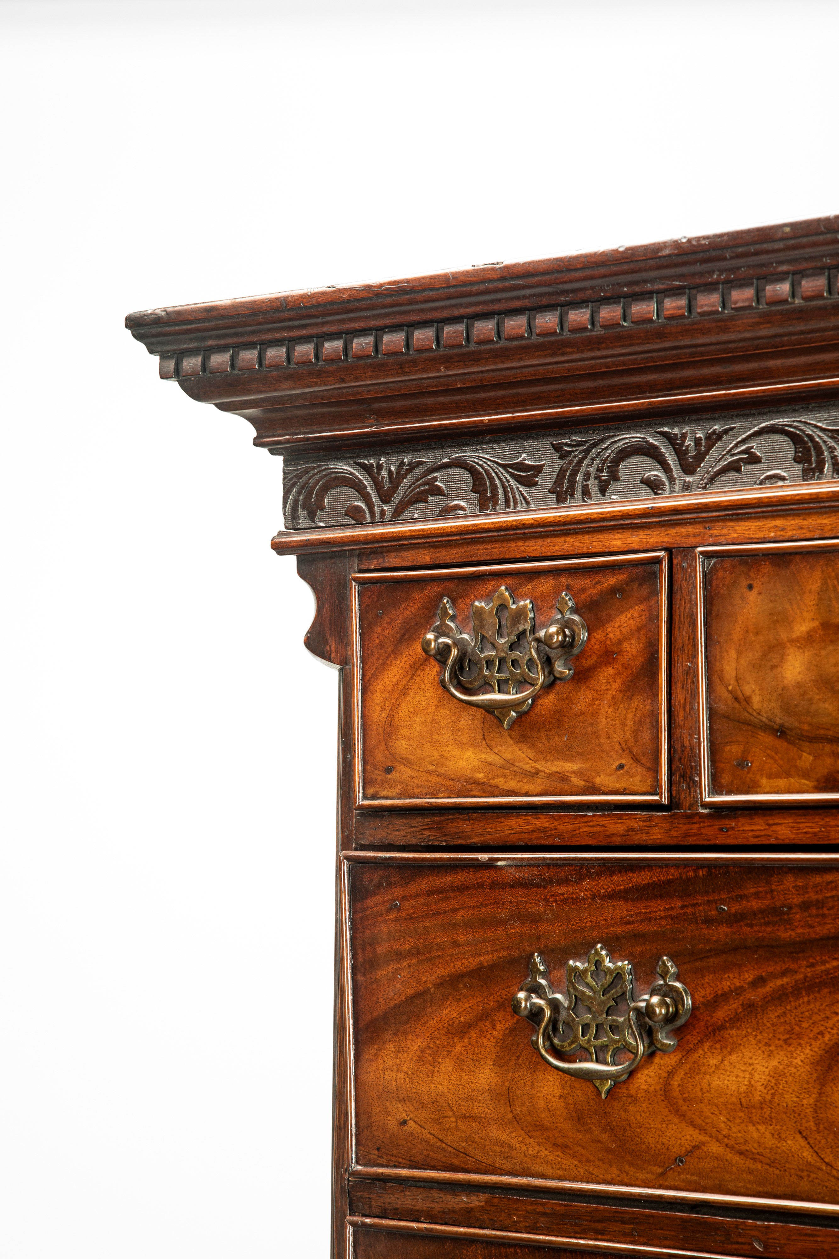 Tallboy-chest on chest in stile Giorgio III, in mogano