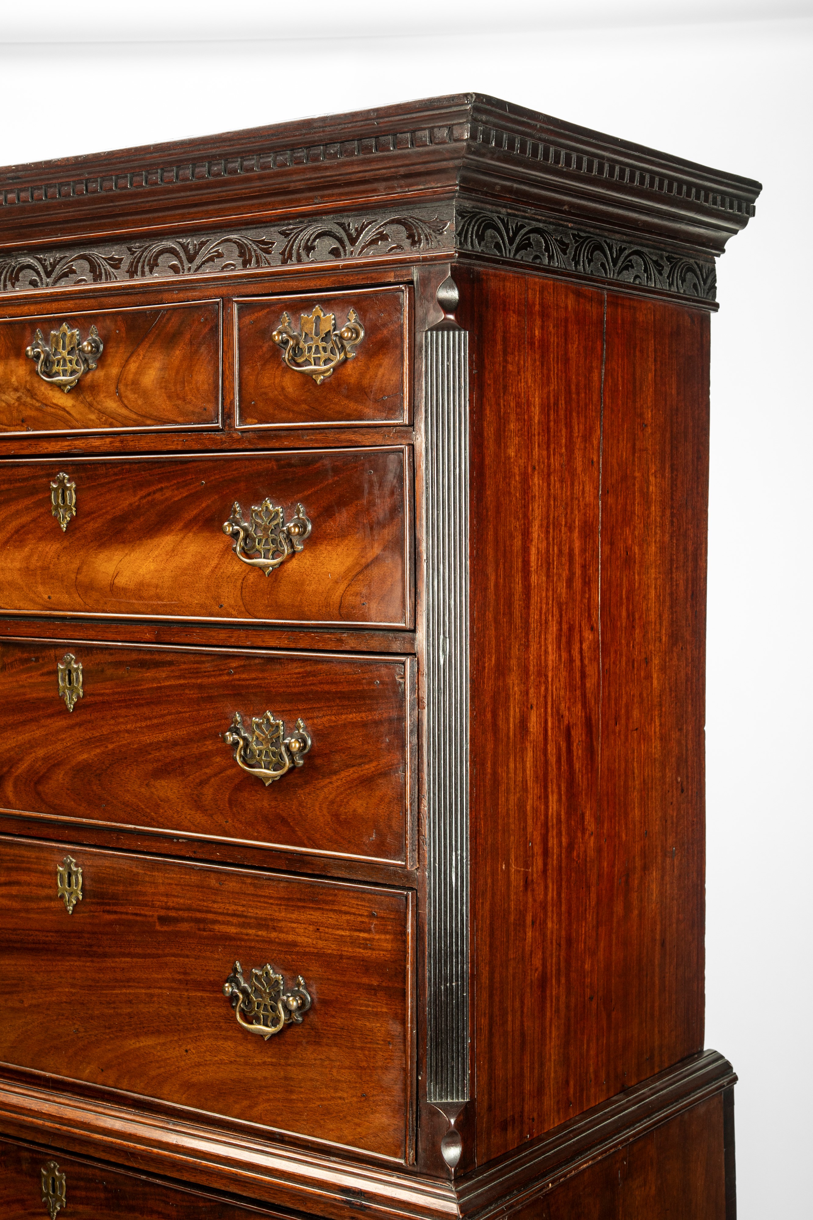 Tallboy-chest on chest in stile Giorgio III, in mogano