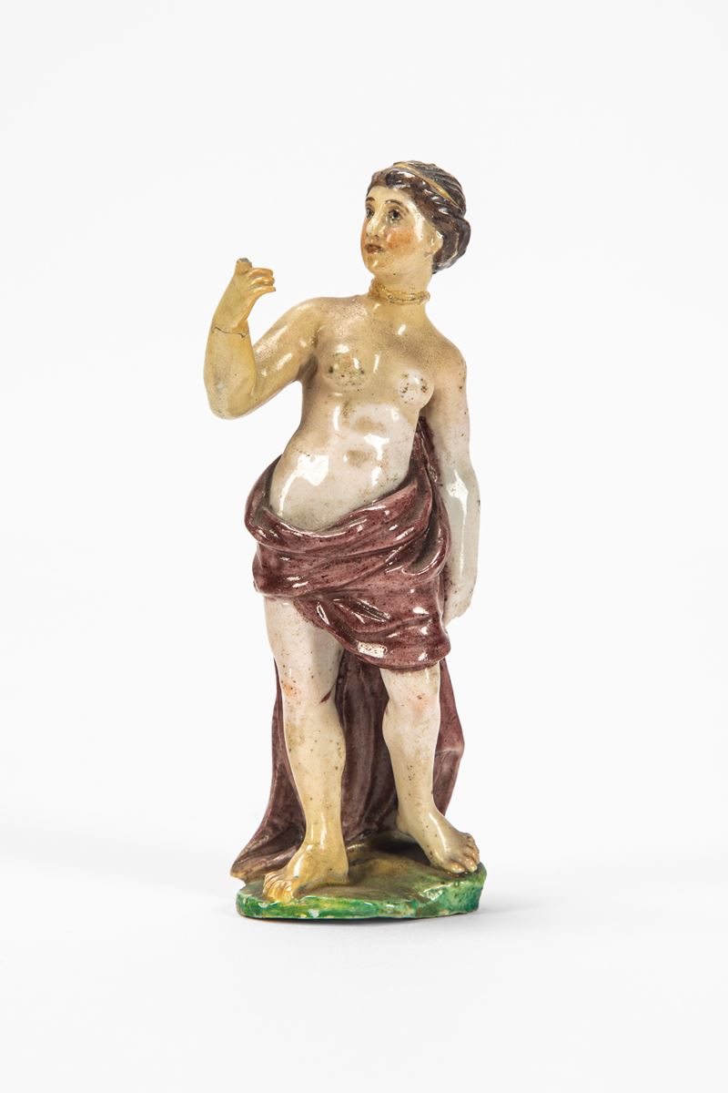 Figura di Venere in porcellana policroma, probabilmente Venezia, secolo XVIII
