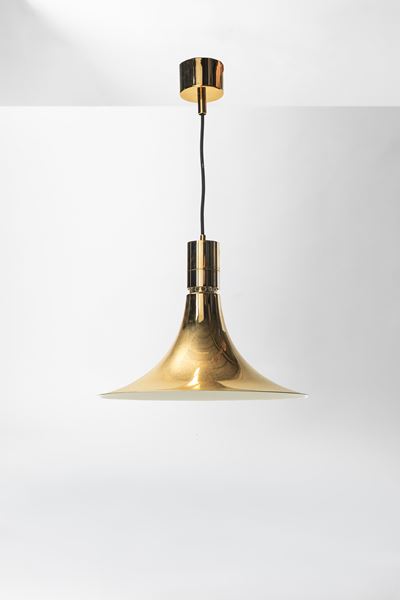 Lampadario della collezione AM/AS, struttura in metallo e acciaio (circa 1960)
