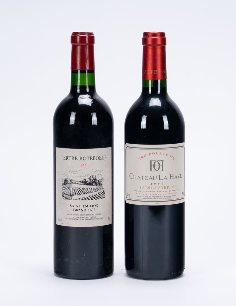 Francia - Selezione Bordeaux, 2 bottiglie (Saint-Estèphe 2000; Saint-Emilion 1998)