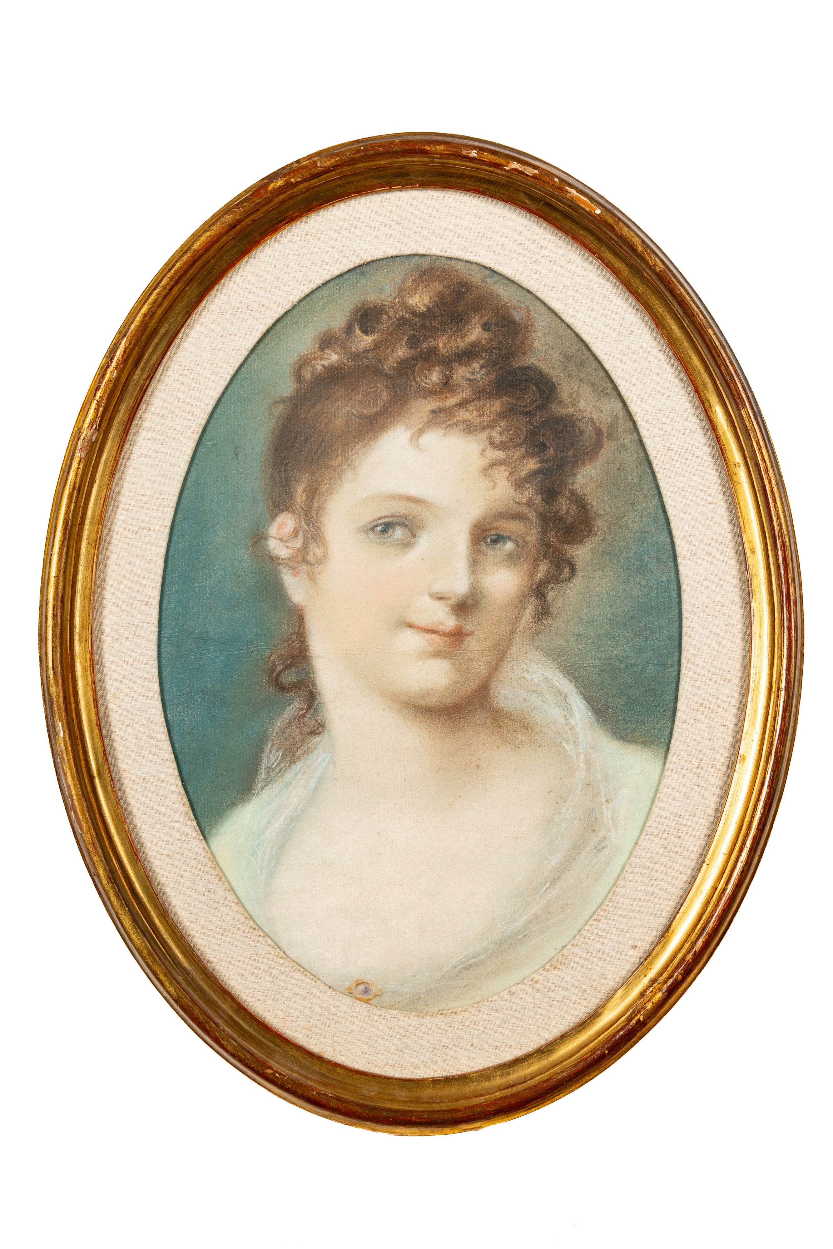 Scuola Neoclassica - Ritratto di fanciulla con fermaglio sulla veste